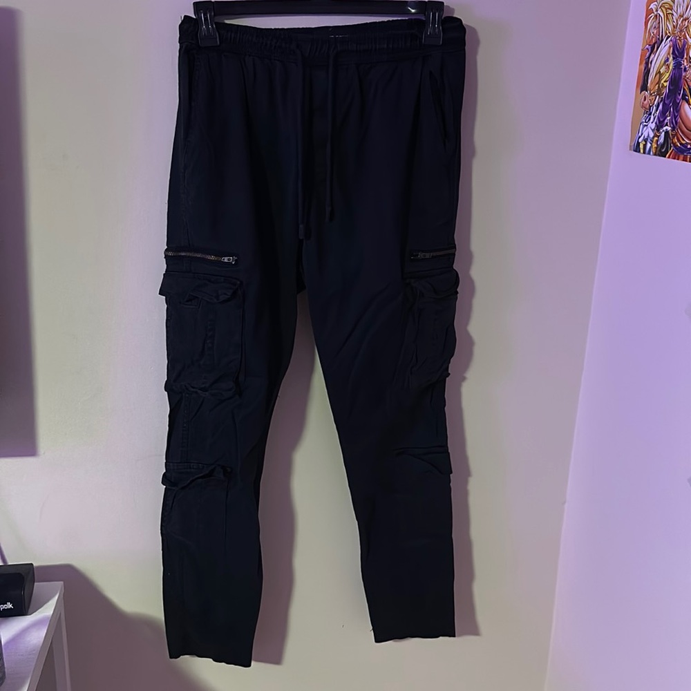 Black Cargo Joggers
